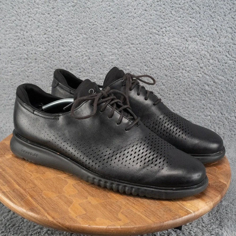 Cole Haan 2.ZeroGrand Laser Wingtip Oxfords Black Leather Sz 13 M